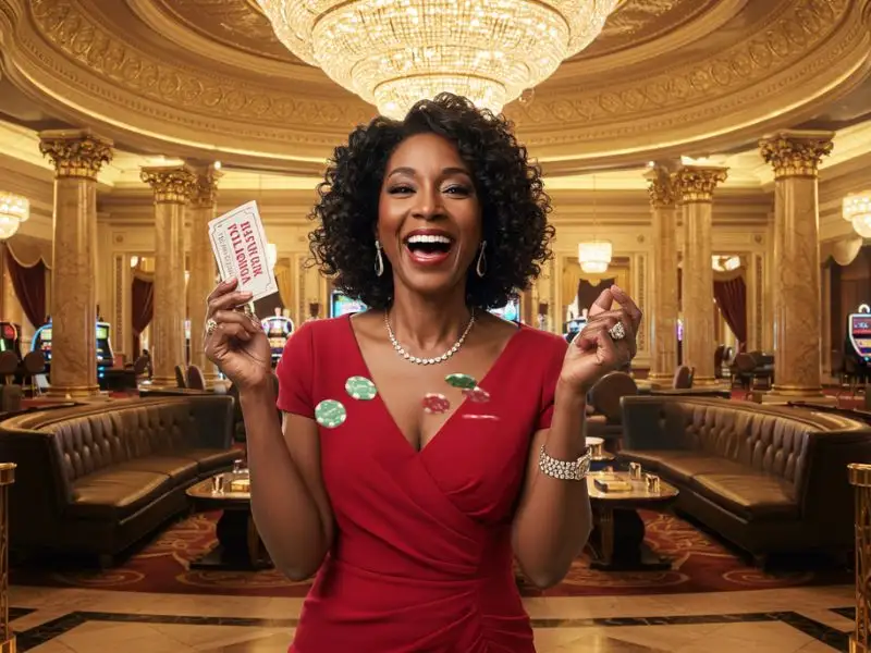 Filipino woman holding casino chips while enjoying NBA betting in the Philippines