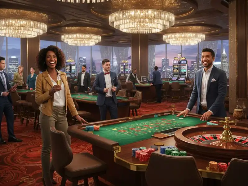 Happy man and woman playing online roulette together on Spin PH 88