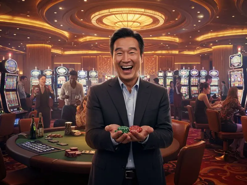 Spin PH Login: Excited man celebrating a win in online poker