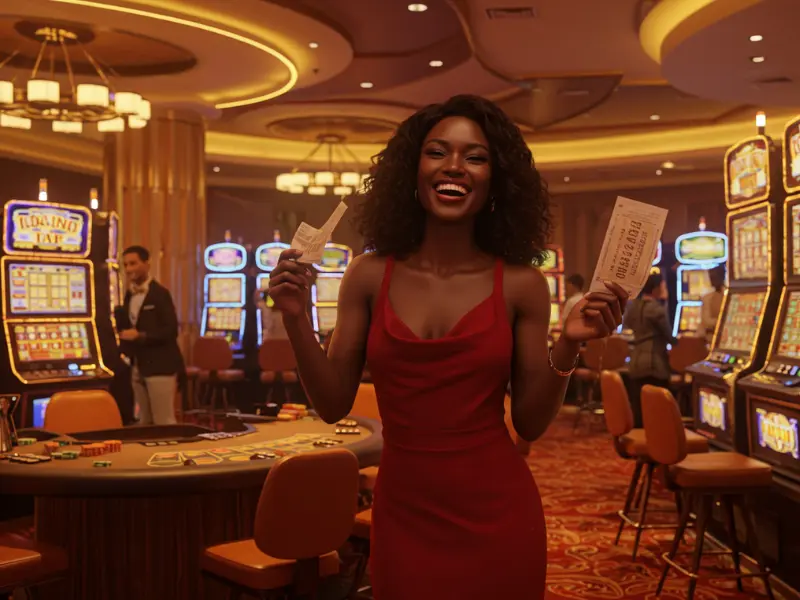 Excited woman winning slots at TMTcash.con