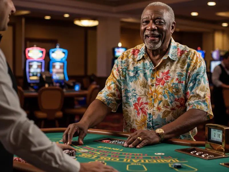 Happy man playing poker using TMTcash promo code