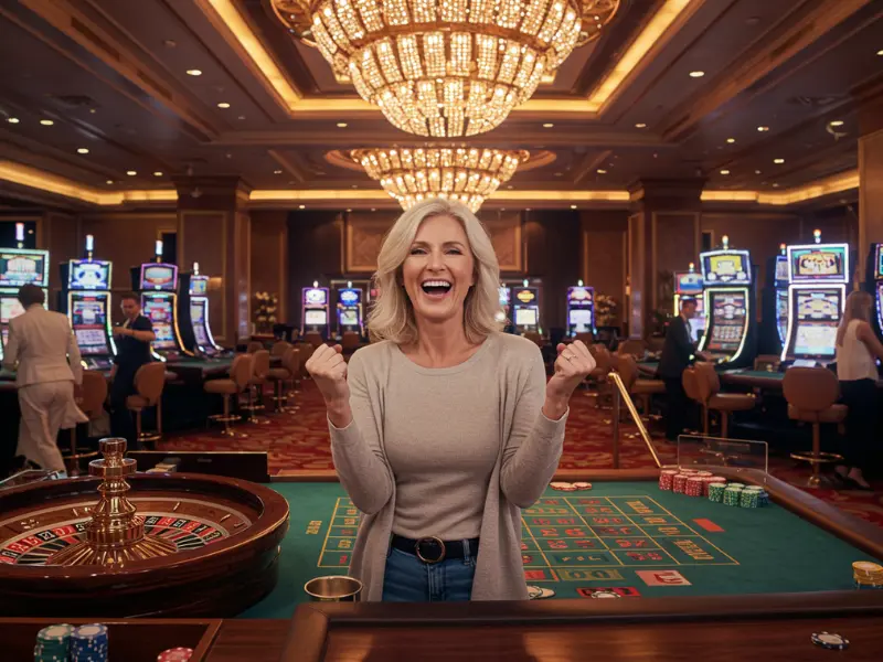 Happy woman enjoying TMTcash Casino games