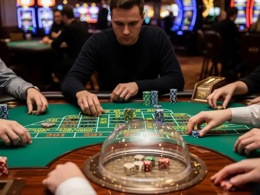 Focused player engaged in Sic Bo at Play Slots Games