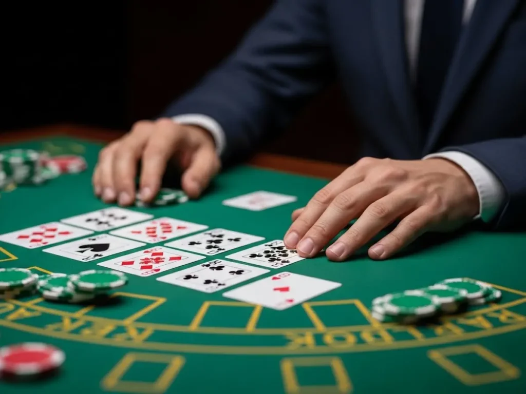 Focused player engaged in High Card Draw at sugar bang bang