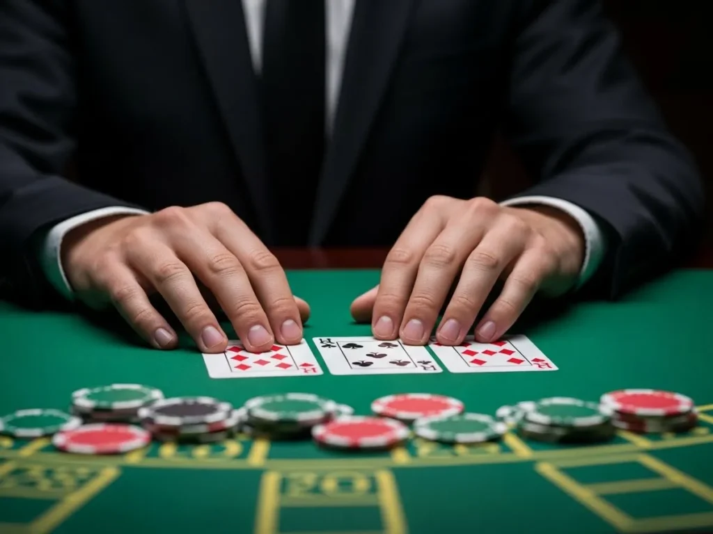 Close-up of cards revealed during High Card Draw at sugar bang bang