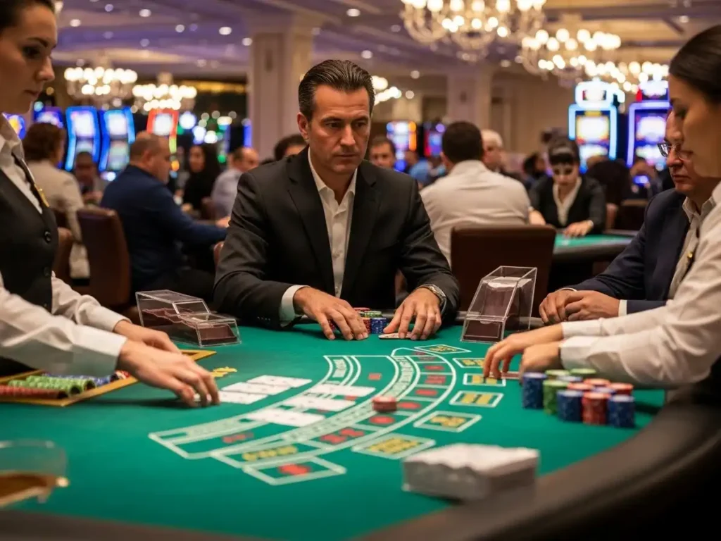 Close-up of baccarat cards and chips at tmtcash philippines