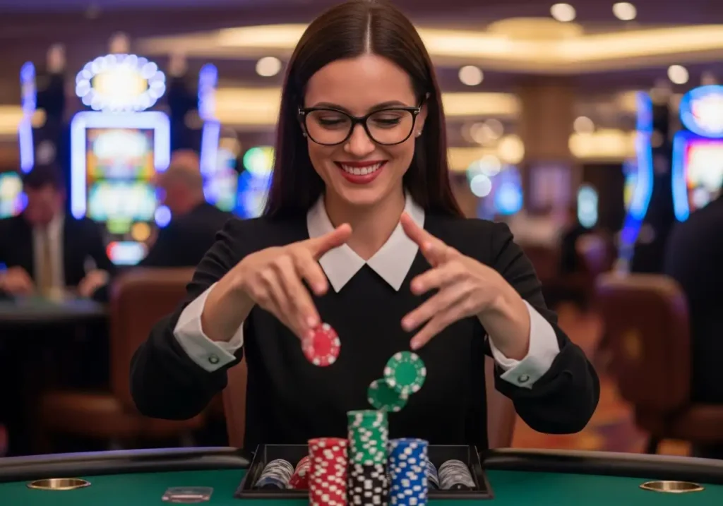 happy woman playing casino - pagcor online casino