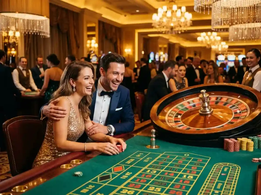 Couple_enjoying_roulette - lucky plus 777