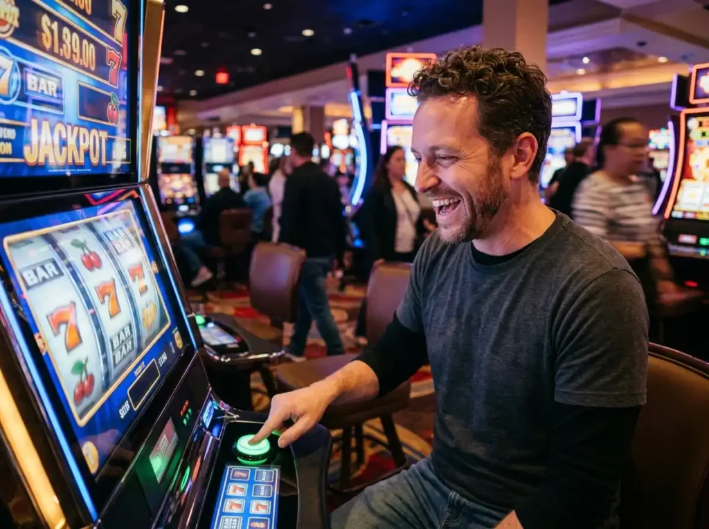 Man_pressing_slot - nice88 free 100