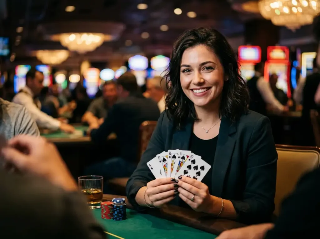 Woman_holding_poker - milyon88 live